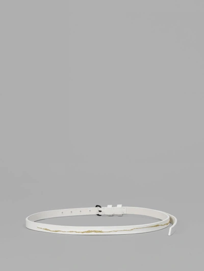 Shop Haider Ackermann Women's White Small Belt With Gold Embroidery