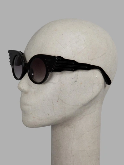 Shop Linda Farrow Black Jeremy Scott Wings Sunglasses