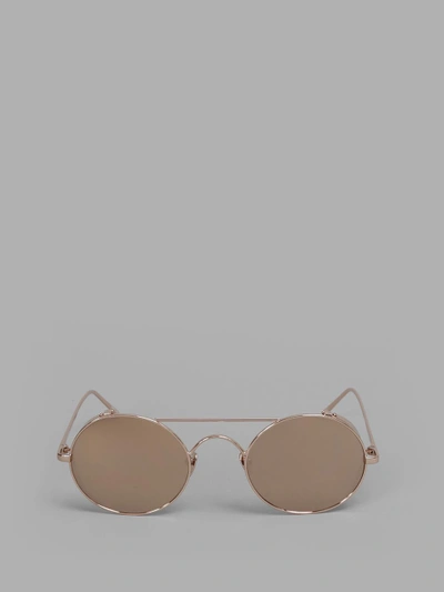 Shop Linda Farrow Rose Gold Plated Sunglasses In 18 Carat Rose Rose Gold Plated Frame