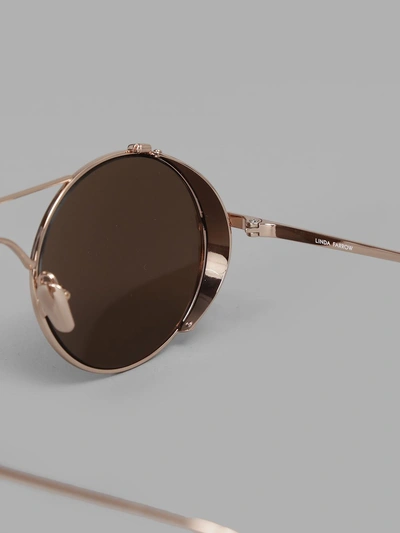 Shop Linda Farrow Rose Gold Plated Sunglasses In 18 Carat Rose Rose Gold Plated Frame
