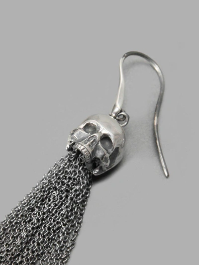 Shop Ugo Cacciatori Silver Jail Chains & Skull Earrings In Long Silver Chains