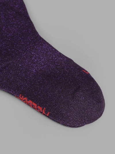 Shop Vetements X Reebok Women's Purple Lurex Socks In In Collaboration With Reebok