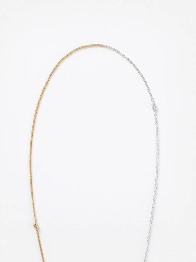Shop Biis Half Gold Plated Half Silver Tiny Necklace In Silver/gold Plated