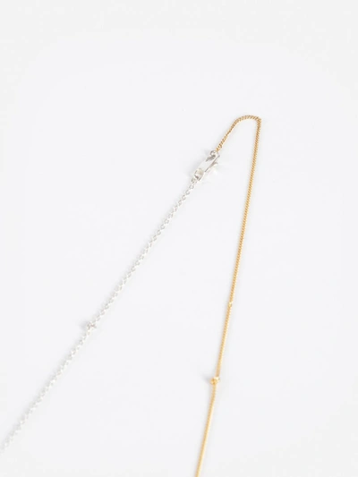 Shop Biis Half Gold Plated Half Silver Tiny Necklace In Silver/gold Plated