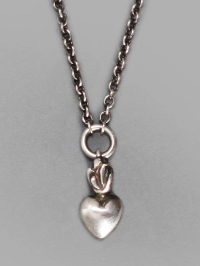 Shop Werkstatt:münchen Werkstatt Munchen Silver Chain Mini Heart Necklace In Chain Length 64cm