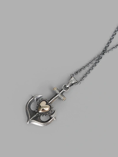 Shop Ugo Cacciatori Silver Hearted Anchor Pendant Necklace
