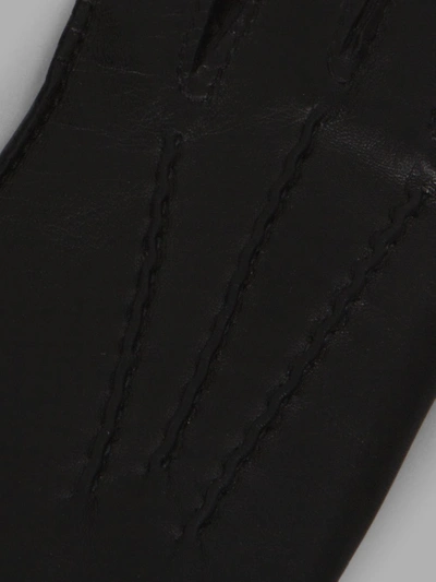 Shop Ann Demeulemeester Black Leather Gloves