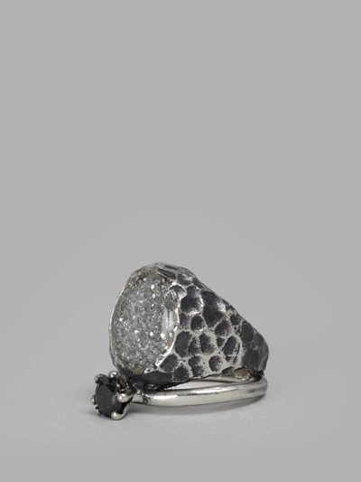 Shop Voodoo Jewels Women's Silver Sigillium Ring With Black Stone