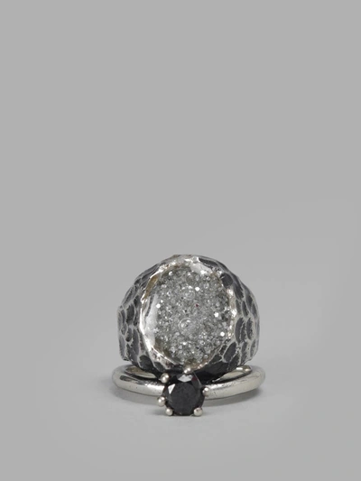 Shop Voodoo Jewels Women's Silver Sigillium Ring With Black Stone