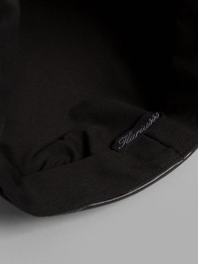 Shop Ilariusss Black Leather Cap With Straw Brim
