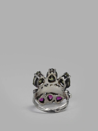 Shop Voodoo Jewels Women's Silver Kavir Ring With Green And Pink Stones
