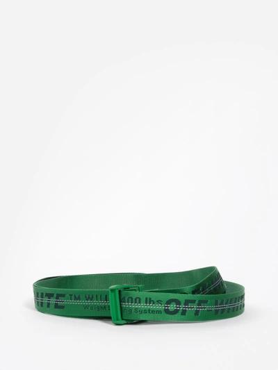 Shop Off-white Off White C/o Virgil Abloh Women's Green Classic Industrial Belt Large 205mcm