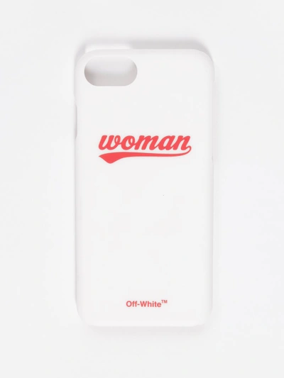 Shop Off-white Off White C/o Virgil Abloh Women's White Case With Red Print