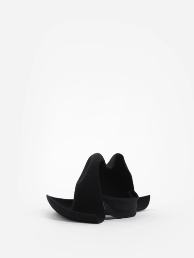 Shop Yohji Yamamoto Women's Black Western Shaped Hat