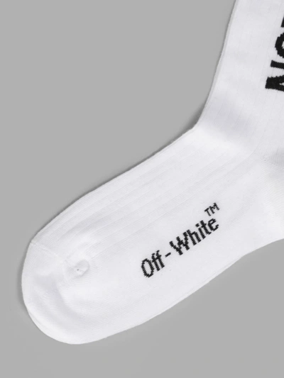 Shop Off-white Off White C/o Virgil Abloh Wome's White "nothing New" Medium Socks