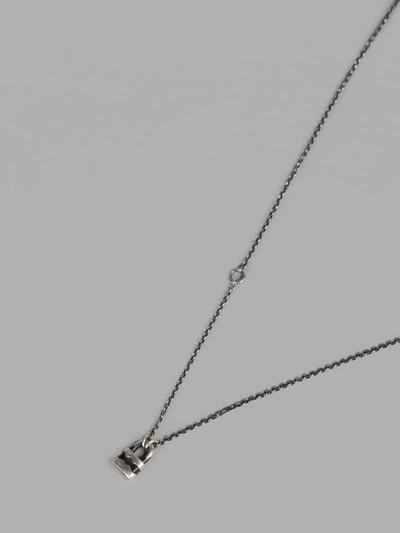 Werkstatt:münchen Werkstatt Munchen Silver Mini Fine Chain Lock Necklace In Silver