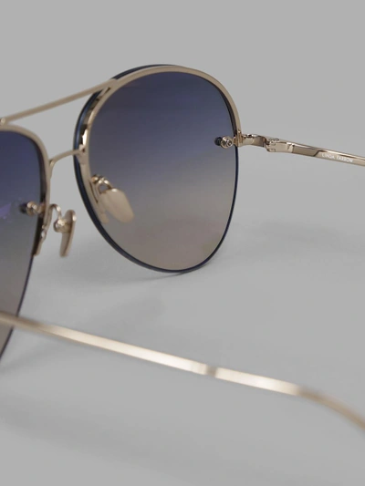 Shop Linda Farrow Light Gold Plated Sunglasses In Light Gold Plated Frame
