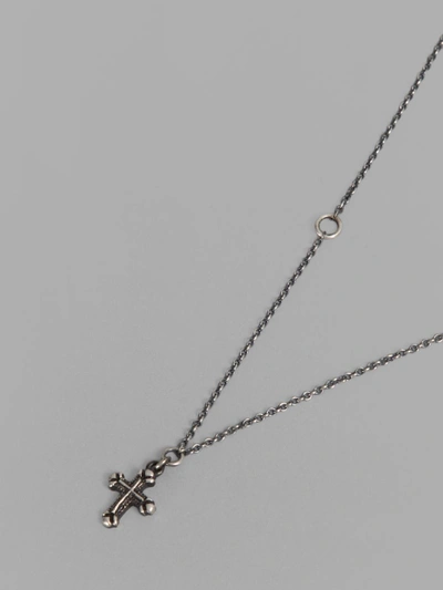 Shop Werkstatt:münchen Werkstatt Munchen Silver Mini Chain Cross Necklace In Chain Length 64cm