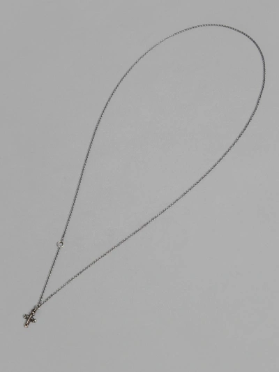 Shop Werkstatt:münchen Werkstatt Munchen Silver Mini Chain Cross Necklace In Chain Length 64cm