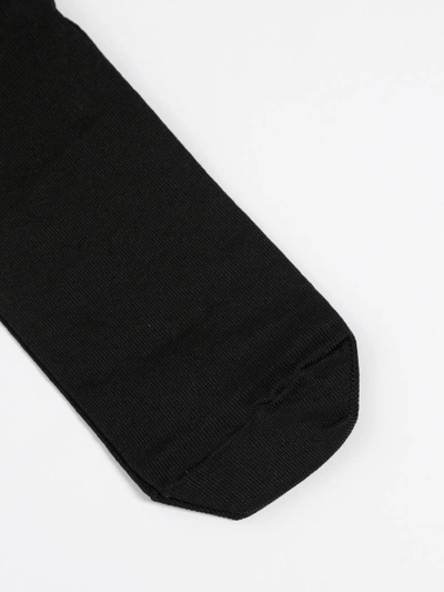 Shop Off-white Off White C/o Virgil Abloh Women's Black Short Socks With Red Detail