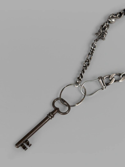 Shop Werkstatt:münchen Werkstatt Munchen Silver Chain Key Necklace In Chain Length 23 Cm