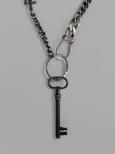 Shop Werkstatt:münchen Werkstatt Munchen Silver Chain Key Necklace In Chain Length 23 Cm