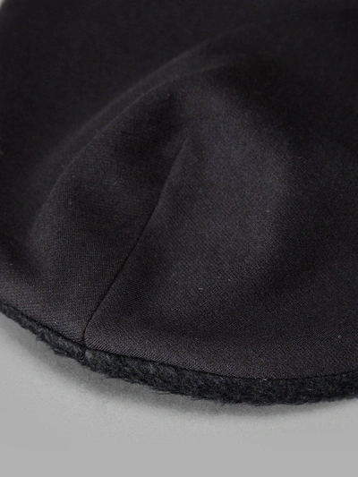 Shop Ilariusss Black Dual-texture Beanie In Black Wool And Cashmere