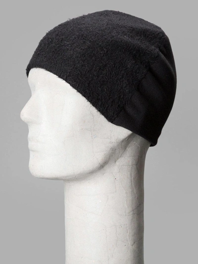 Shop Ilariusss Black Dual-texture Beanie In Black Wool And Cashmere