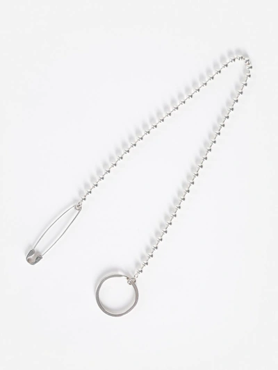 Shop Biis Silver Safetypin And Keyring Closure Necklace With Spheres