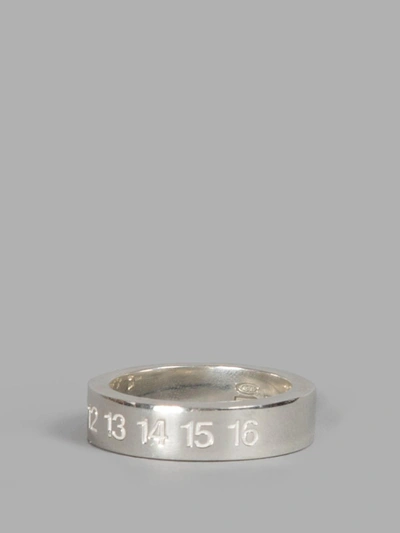 Shop Maison Margiela Silver Ring With Embossed Numbers