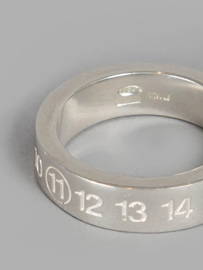 Shop Maison Margiela Silver Ring With Embossed Numbers