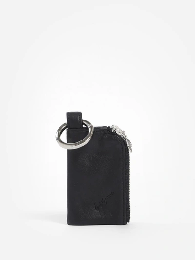 Shop Yohji Yamamoto Black Zipped Charm Wallet