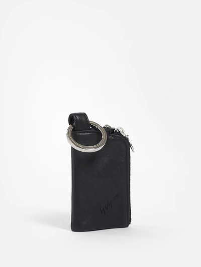 Shop Yohji Yamamoto Black Zipped Charm Wallet
