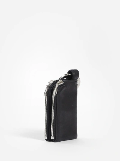 Shop Yohji Yamamoto Black Zipped Charm Wallet