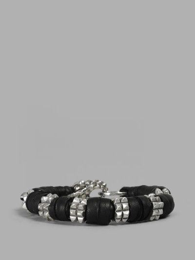 Shop Kd2024 Pyramid Block Bracelet In Black And Silver
