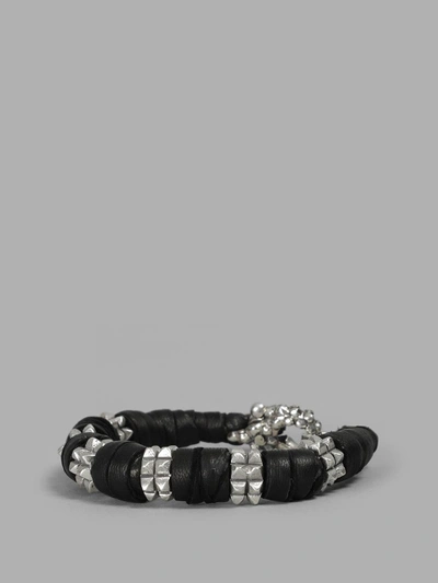 Shop Kd2024 Pyramid Block Bracelet In Black And Silver