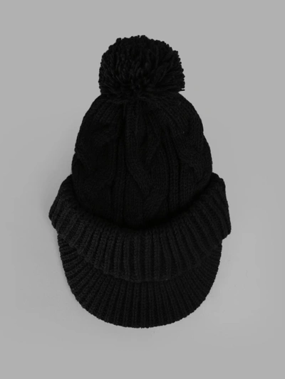 Shop Yohji Yamamoto Women's Black Knitted Casquette