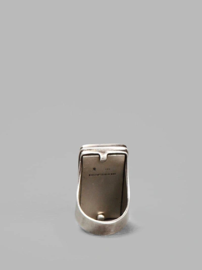 Shop Ann Demeulemeester Silver Rectangular Ring With Mirror