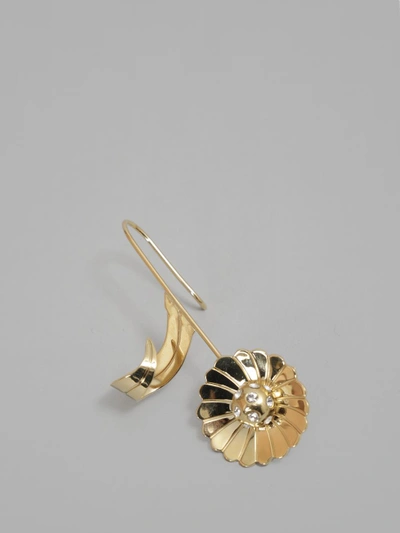 Shop Jw Anderson Women's Gold Daisy And Leaf Hook Earring