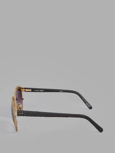 Shop Linda Farrow Women's Gold Oversized Rounded Sunglasses