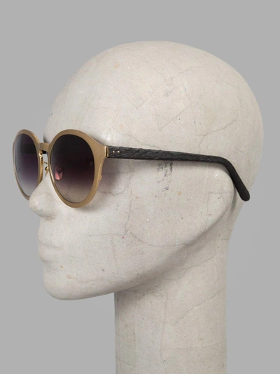 Shop Linda Farrow Women's Gold Oversized Rounded Sunglasses