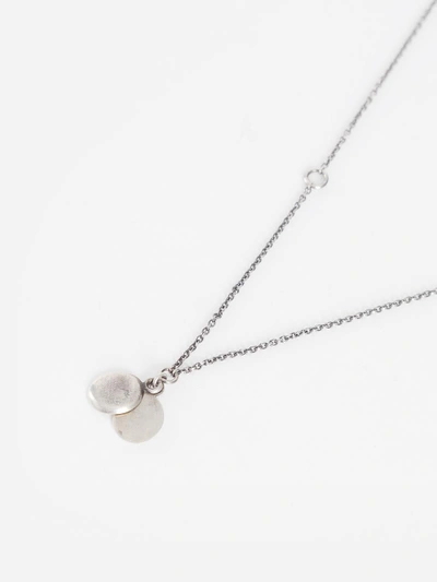 Shop Werkstatt:münchen Werkstatt Munchen Silver Mini Chain Medallion Necklace In Chain Length 64cm