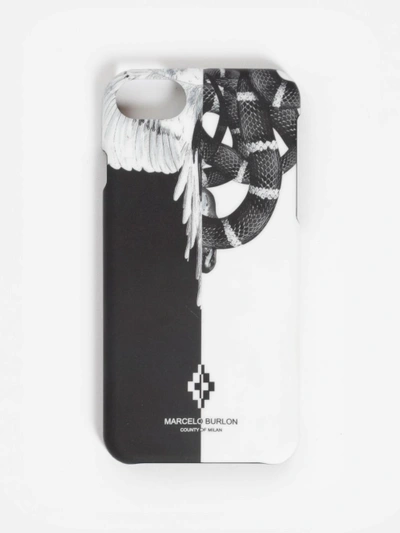 Shop Marcelo Burlon County Of Milan Marcelo Burlon Black And White Iphone 7 Snake And Wing Case