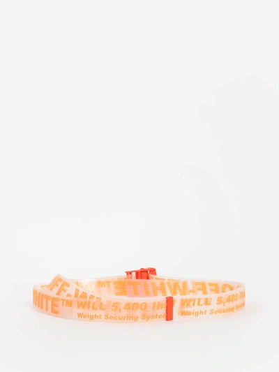 Shop Off-white Off White C/o Virgil Abloh Men's Orange Rubber Industrial Belt In Runway Piece