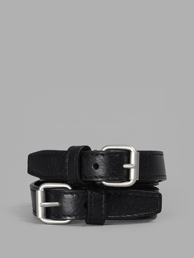 Shop Balenciaga Men's Black Three Turns Bracelet