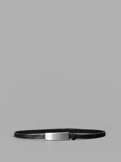 Shop Goti Black Leather Belt With Silver Buckle In Thin Black Leather