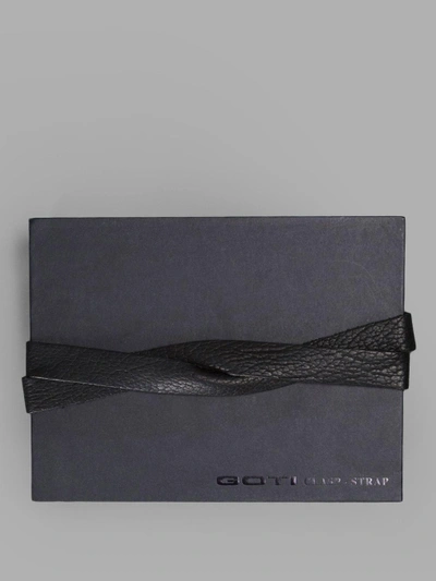 Shop Goti Black Leather Belt With Silver Long Oval Buckle In Thin Black Leather