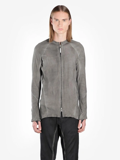 Shop Isaac Sellam Men's Grey Leather Jacket