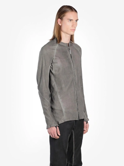 Shop Isaac Sellam Men's Grey Leather Jacket