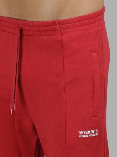 Shop Vetements Men's Red Fitted Jogging Pants